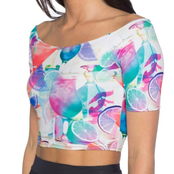 ✨SALE✨BLACK MILK MARTINI OFF THE SHOULDER CROP - Picture 3 of 6